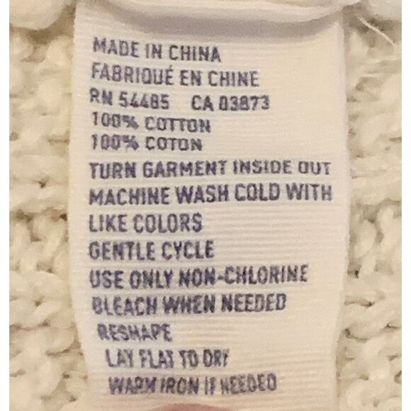 American Eagle Womens Sweater Large Cream Hooded Open Cable Knit Crochet Hoodie - Picture 5 of 11